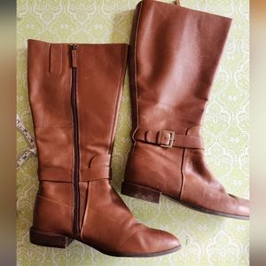 Brown Leather Knee-High Boots